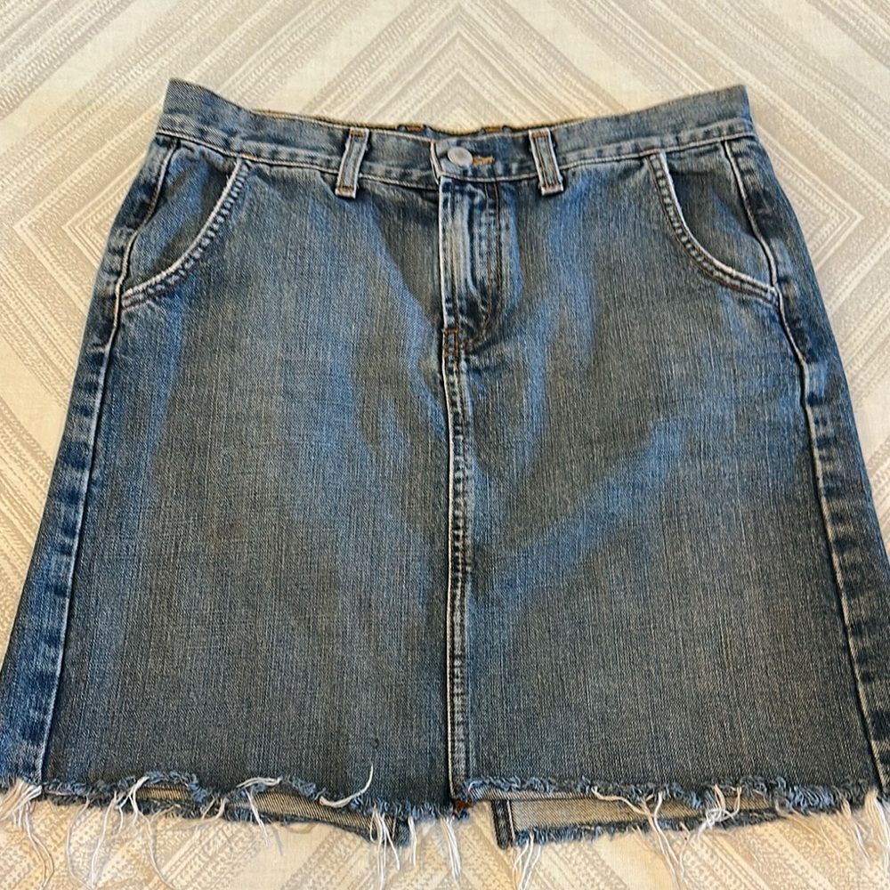 Lucky Brand Women’s Denim Frayed Bottom Skirt - Size 4
